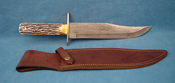 Bowie knife - damascus steel - stag grip (Bear and Son)