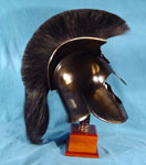 Greek helmet with horsetail crest