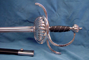 Ribbed-shell swept hilt rapier