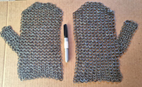alternating wedge-riveted and solid ring maille swatches
